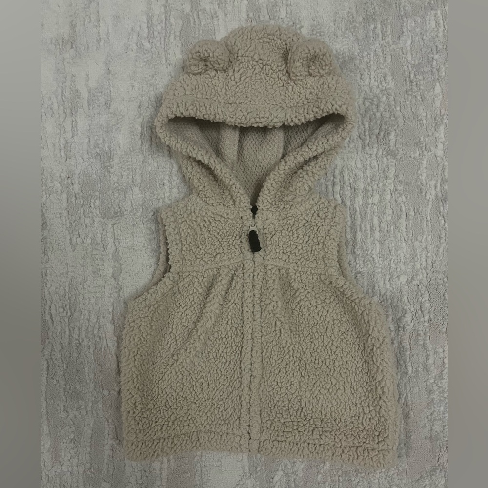 Carter's Tan Fleece Vest with Bear Ears